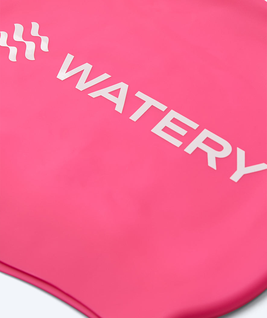 Watery swimming cap for kids (3-10) - Signature - Pink