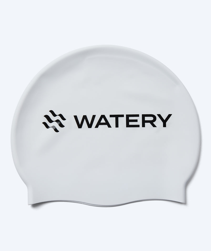 Watery swimming cap for kids (3-10) - Signature - White