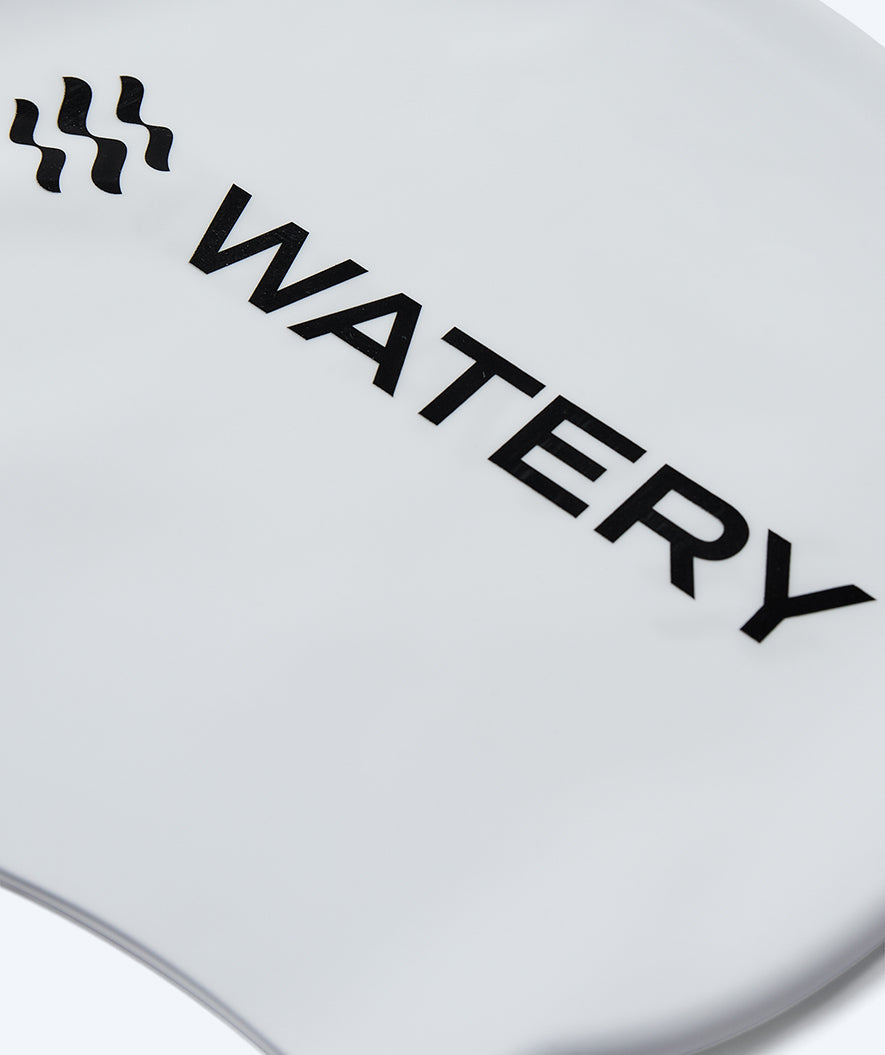 Watery swimming cap for kids (3-10) - Signature - White