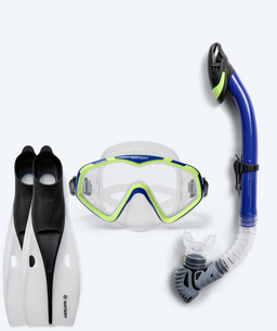 Watery snorkel set for adults (from 15 years) - Leach/Breeve - Blue/yellow