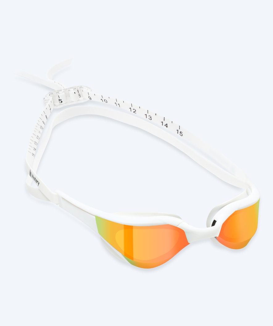 Watery swimming goggles - Instinct Elite Mirror - White/gold