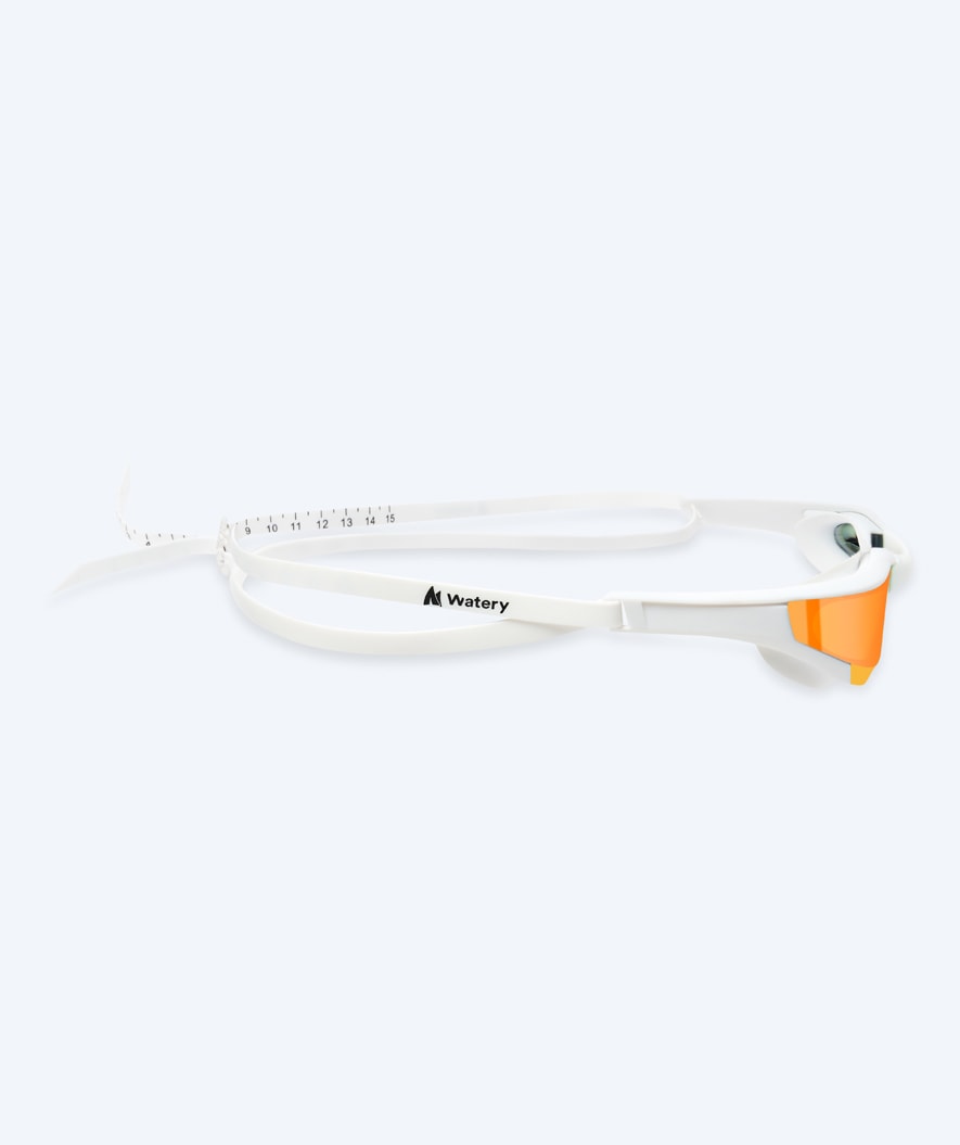 Watery swimming goggles - Instinct Elite Mirror - White/gold