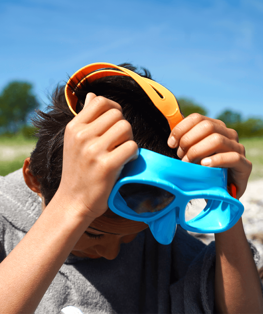 Watery snorkel set for junior (8-15) - Wyre/Masika - Orange/blue