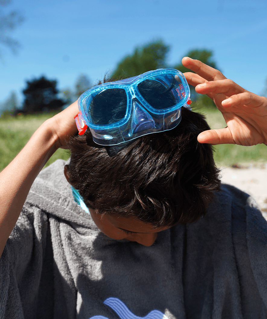 Watery Combo snorkel set for kids (4-10) - Wyre - White/blue