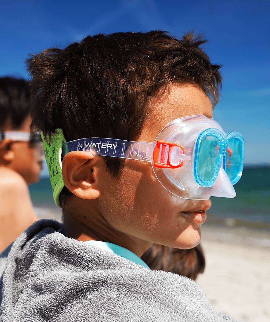 Watery Combo snorkel set for kids (4-10) - Wyre - White/blue