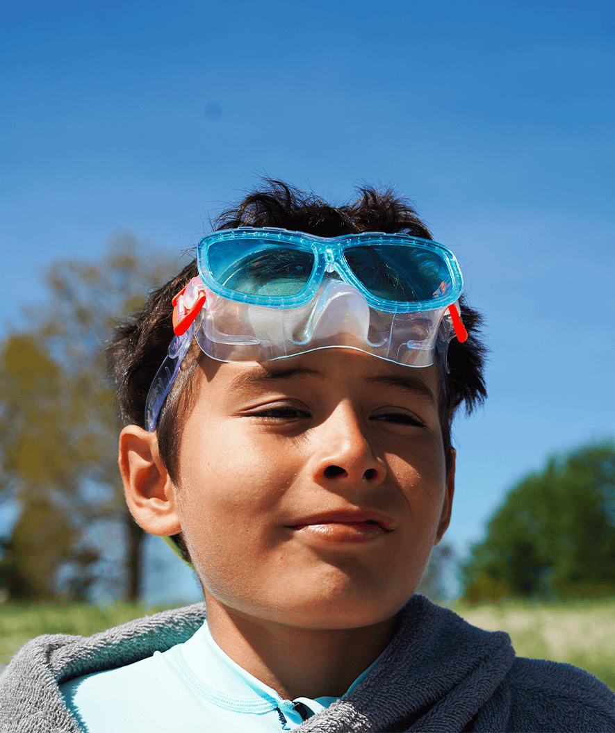Watery Combo snorkel set for kids (4-10) - Wyre - White/blue