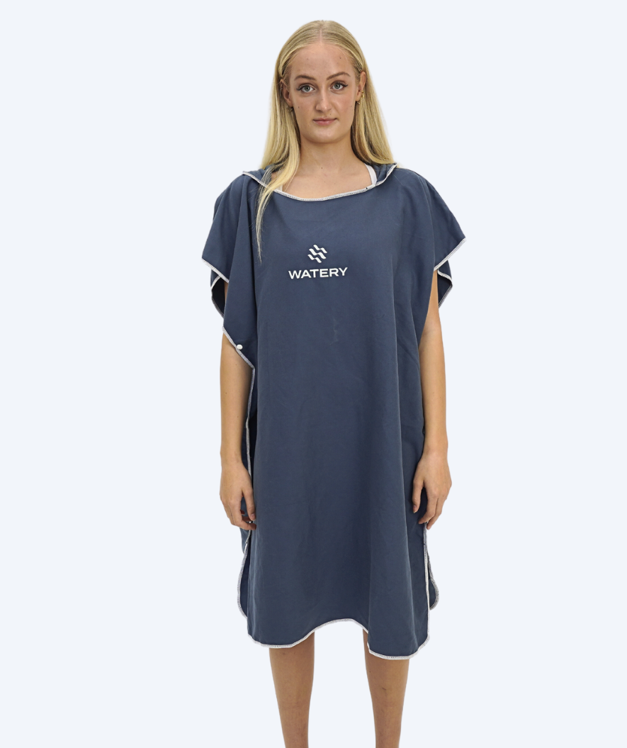 Watery bathing poncho for adults - Microfiber - Dark blue