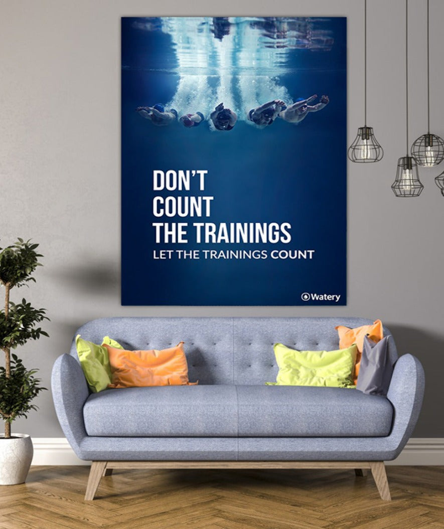 Let The Trainings Count - Svømmeplakater -  Watery.dk