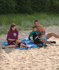 Watery microfiber towel (180 x 200 cm) - Eco Nebraska Family - Blue