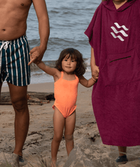 Watery swimsuit for girls - Freestyler Solid - Coral