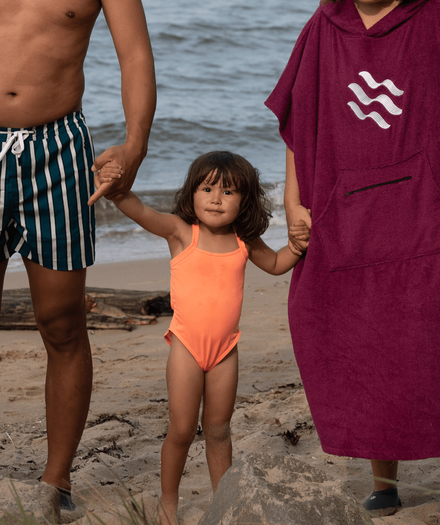 Watery swimsuit for girls - Freestyler Solid - Coral