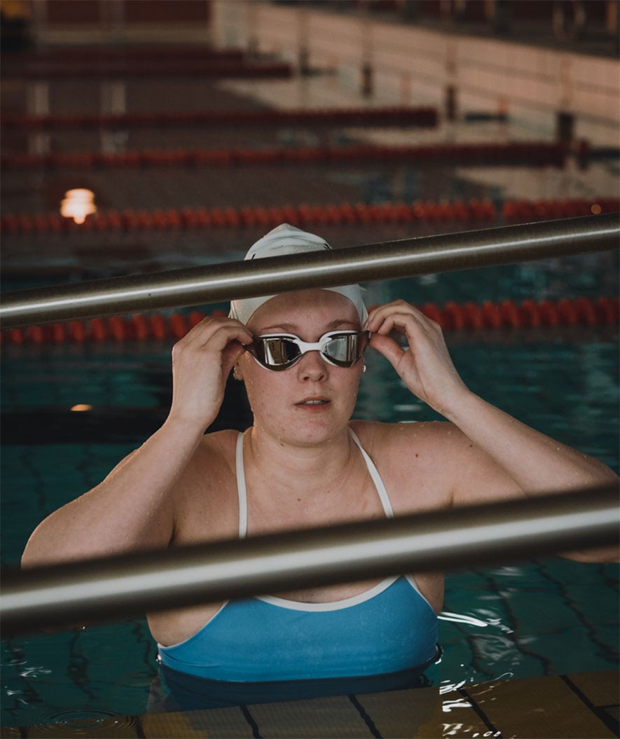 Watery swim goggles - Instinct Mirror - White/silver