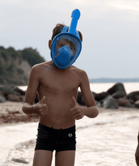 Watery full face diving mask for kids - Oxygen - Black