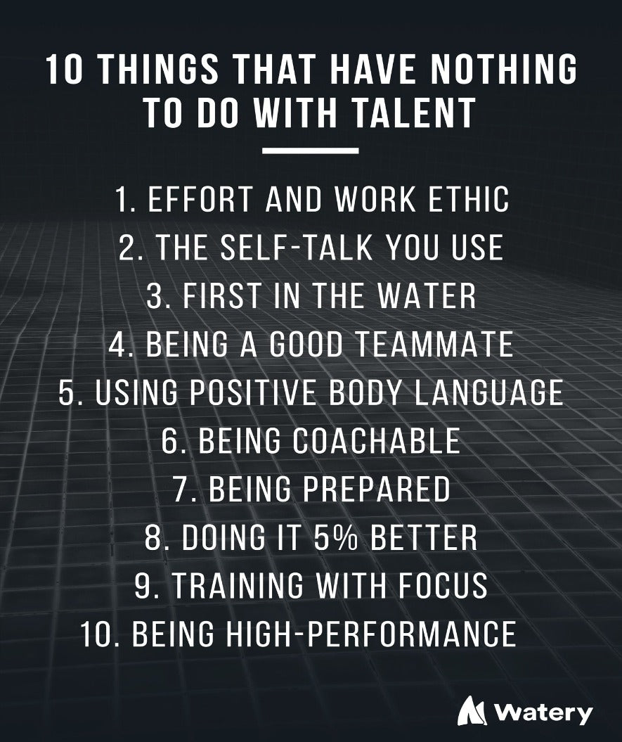 Watery swim poster - 10 things that have nothing to do with talent - B2