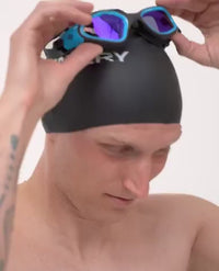Watery training swimming goggles - Raven Mirror - Blue/blue