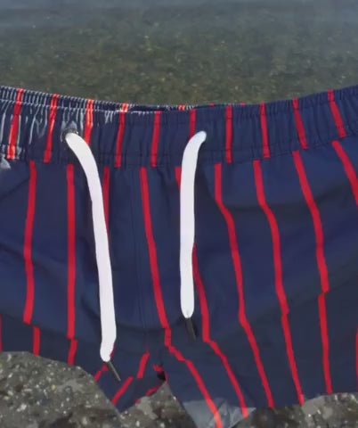 Watery swim shorts for men - Marilla Eco - Dark blue/red