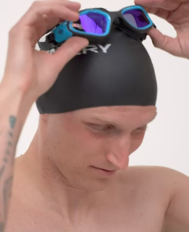 Watery training swimming goggles - Raven Mirror - Black/yellow