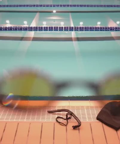 Watery Elite swimming goggles - Poseidon Mirror - Black/gold