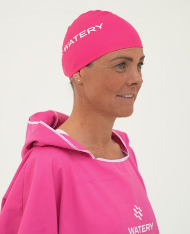 Watery bathing poncho for adults - Microfiber - Pink