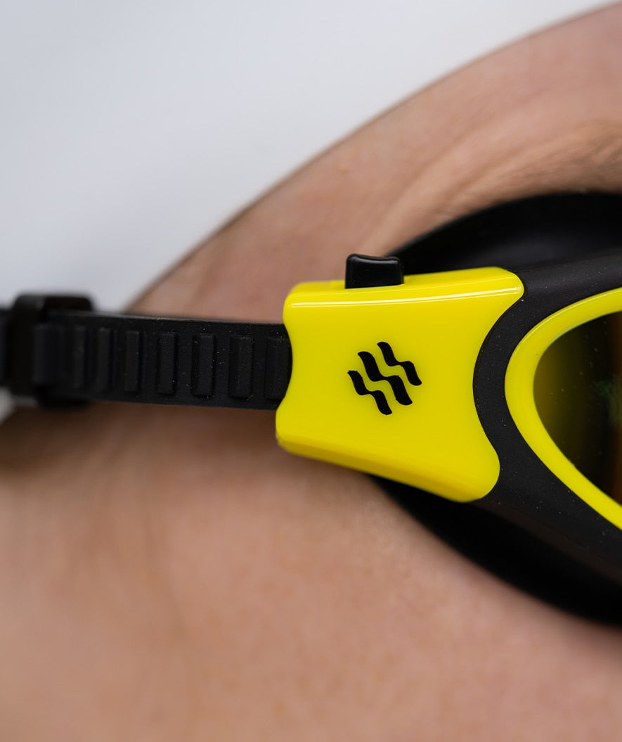 Watery exercise swim goggles - Raven Mirror - Black/yellow