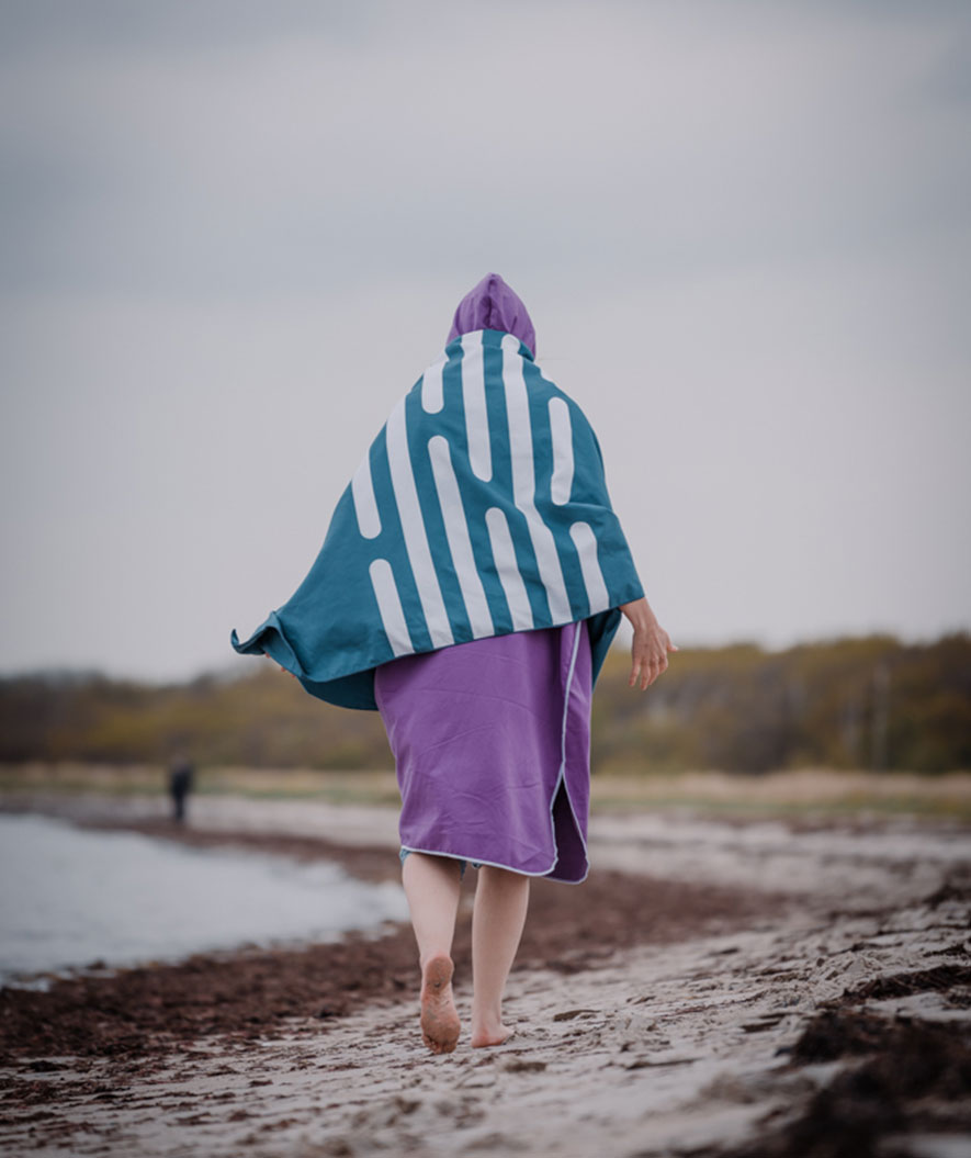 Watery microfiber towel (160 x 80 cm) - Eco Nebraska - Blue