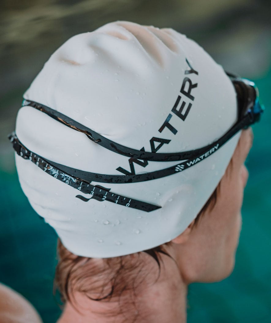 Watery swim cap (from 12 years) - Signature - Black