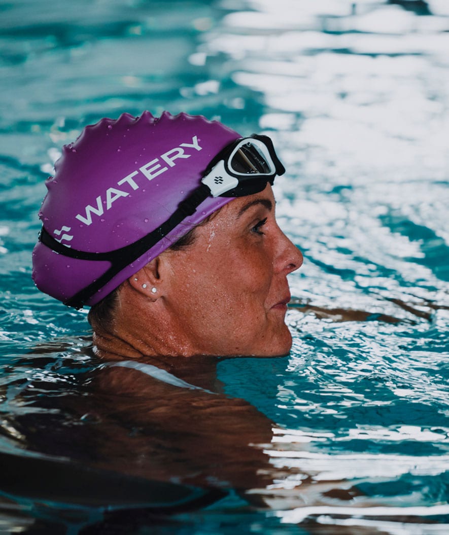 Watery swim cap (from 12 years) - Signature - Fluo Yellow