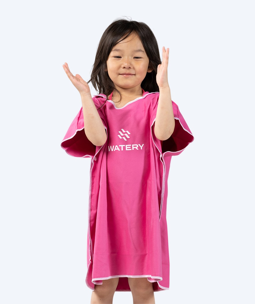 Watery bathing poncho for kids (1-6) - Microfiber - Pink