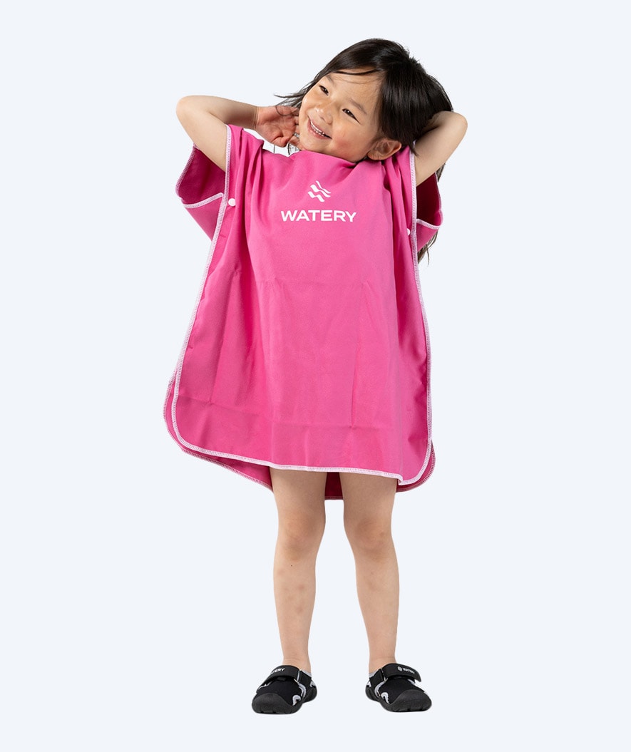 Watery bathing poncho for kids (1-6) - Microfiber - Pink