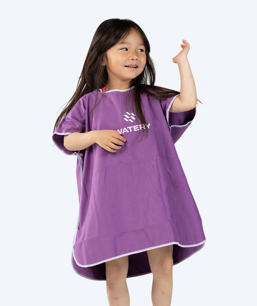 Watery bathing poncho for kids (1-6) - Microfiber - Purple