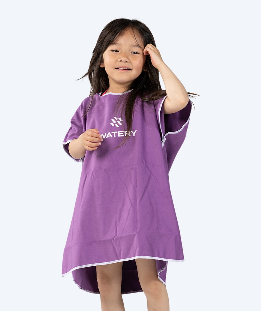 Watery bathing poncho for kids (1-6) - Microfiber - Purple