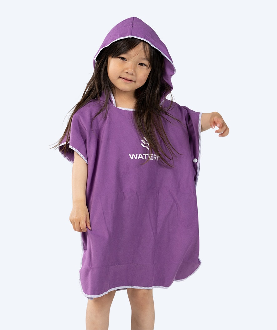 Watery bathing poncho for kids (1-6) - Microfiber - Purple