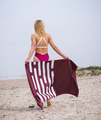 Watery microfiber towel - Eco Nebraska - Dust red