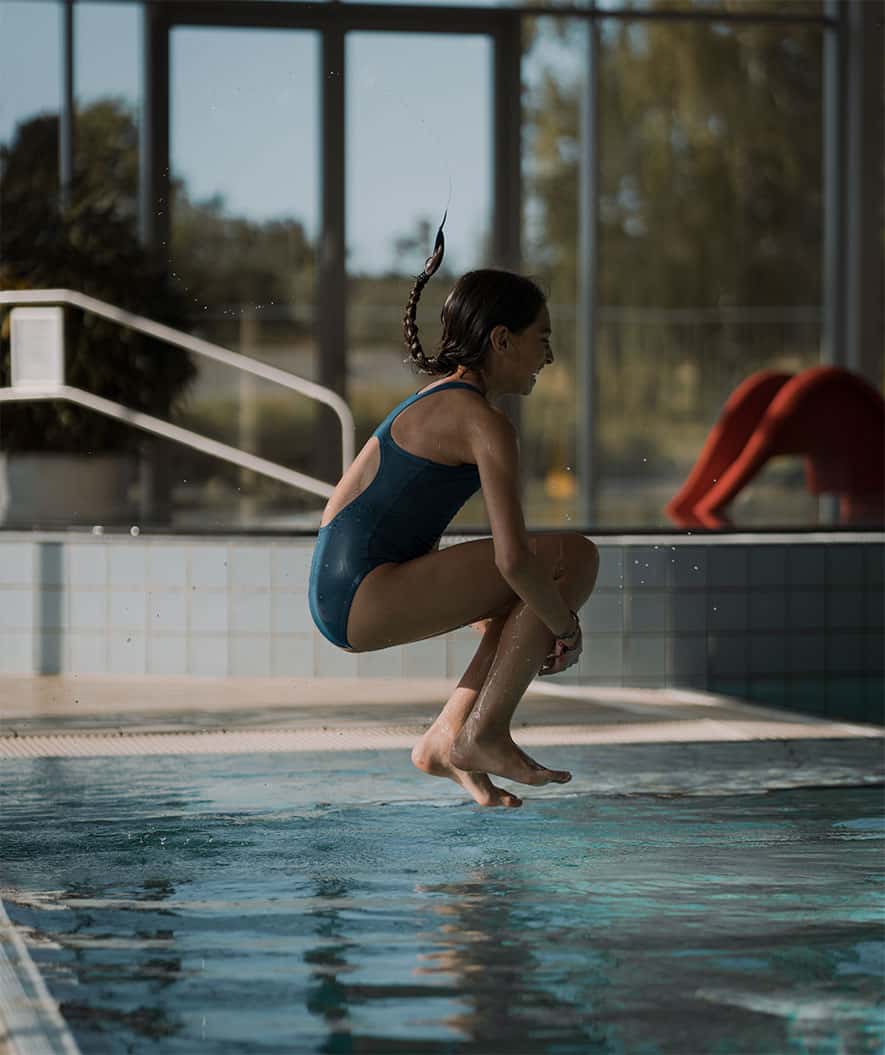 Watery swimsuit for girls - Eco Poolparty - Nordic Blue