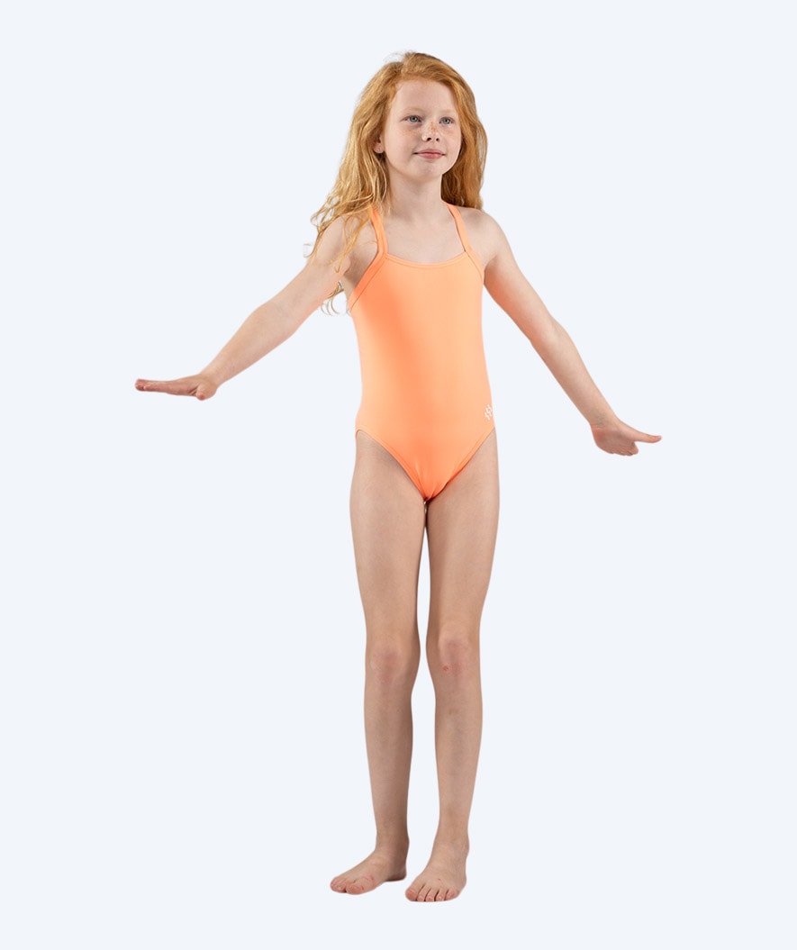 Watery swimsuit for girls - Freestyler Solid - Coral