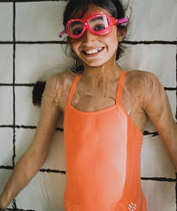 Watery swimsuit for girls - Freestyler Solid - Coral
