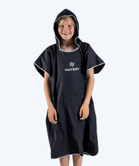 Watery bathing poncho for junior (6-15) - Microfiber - Black
