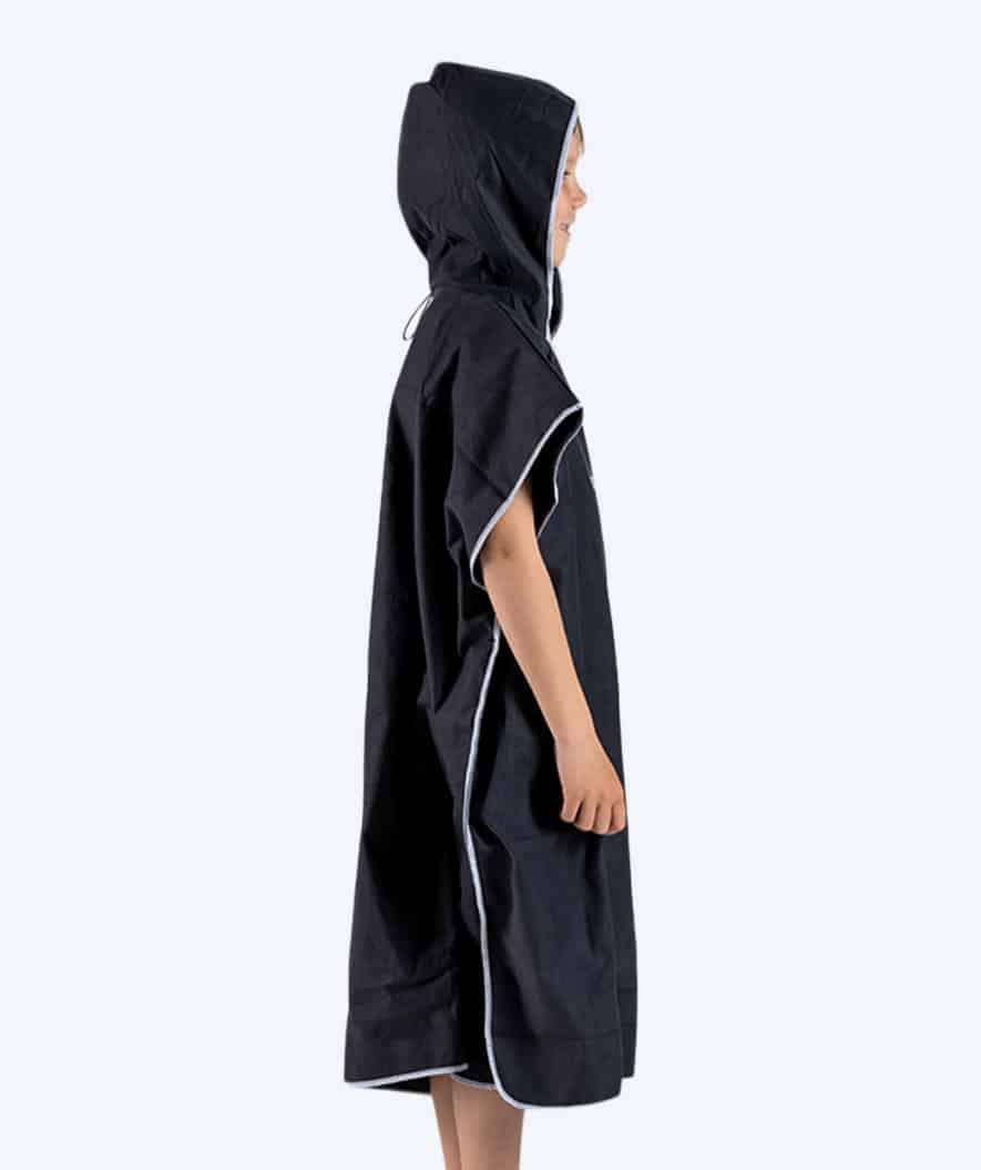 Watery bathing poncho for junior (6-15) - Microfiber - Black