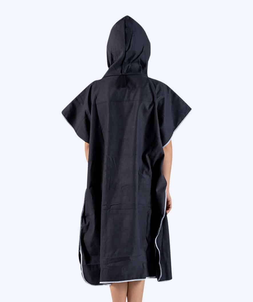 Watery bathing poncho for junior (6-15) - Microfiber - Black