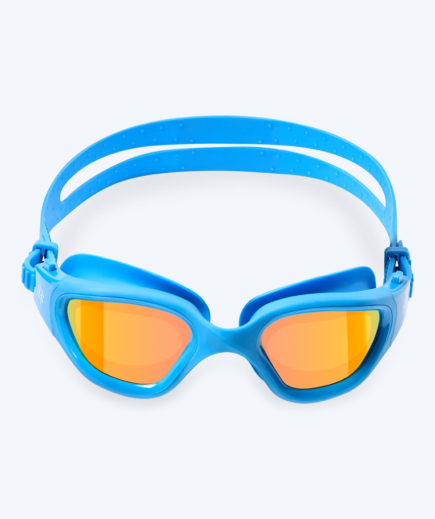 Watery exercise swim goggles - Raven Mirror - Light blue/gold