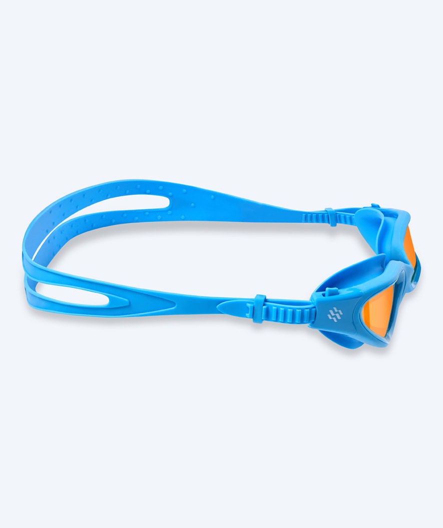 Watery training swimming goggles - Raven Mirror - Light blue/gold
