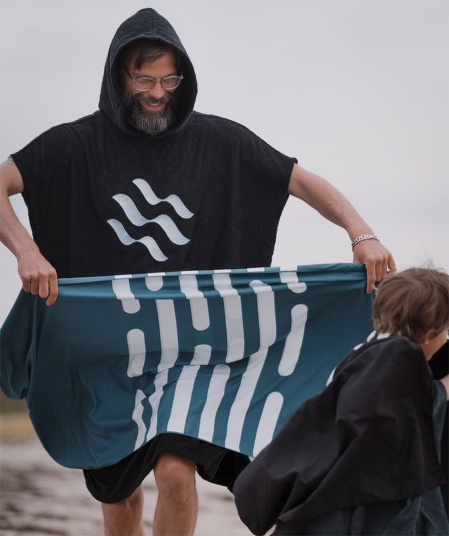 Watery microfiber towel - Eco Nebraska - Black