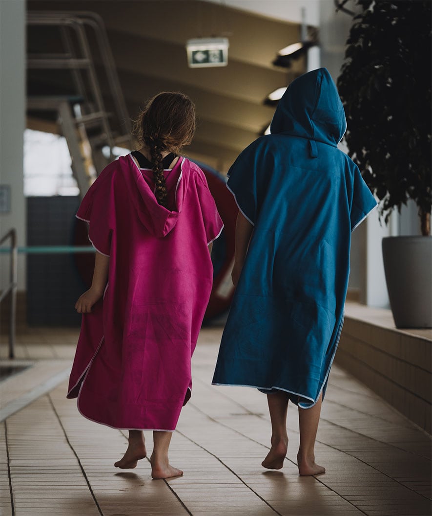 Watery bathing poncho for junior (6-15) - Microfiber - Purple