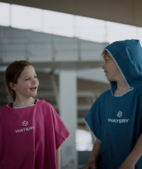 Watery bathing poncho for junior (6-15) - Microfiber - Dark blue